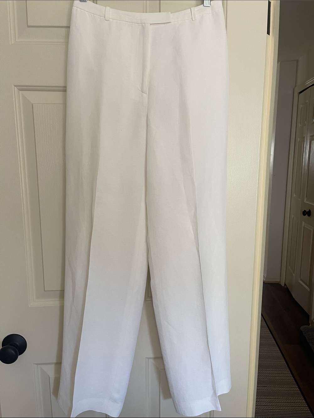 Ann Taylor Lined Linen Rayon Blend High-waist Wide Leg Trousers Size 6